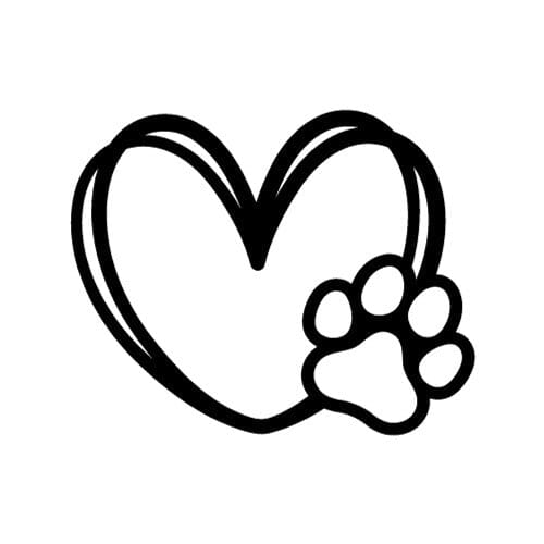 Sticker Auto Dog Heart diverse dog