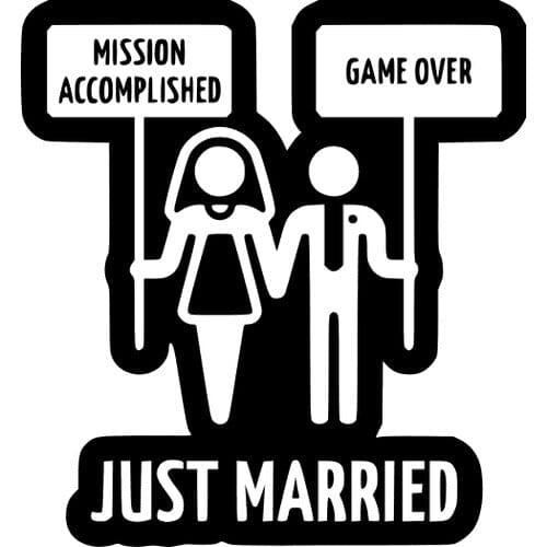 Sticker Auto Just Married Game Over diverse game-over