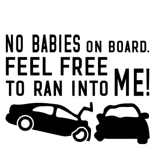 Sticker Auto No Babies On Board diverse