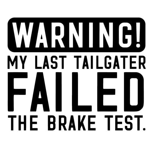 Sticker auto Warning Brake Test Failed diverse