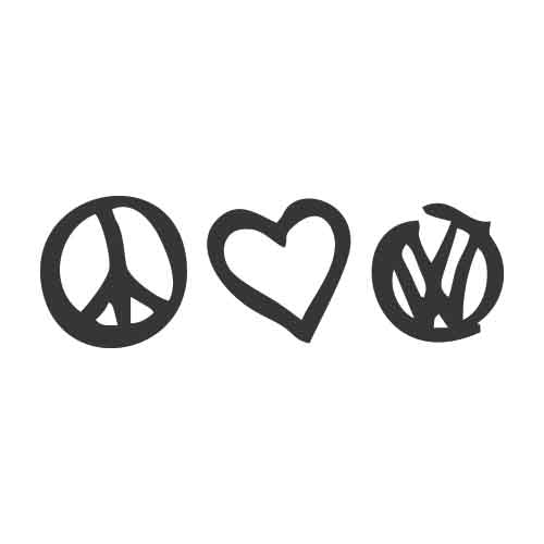 Sticker Auto - Peace Love Volkswagen diverse volkswagen