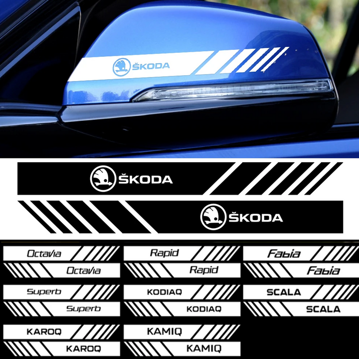 Set 2 x Sticker Auto Skoda - Fabia Oglinzi Banda diverse skoda