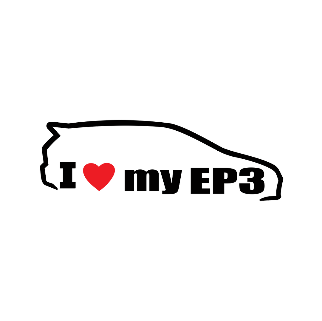 Sticker Auto - Honda I Love My EP3 diverse honda jdm