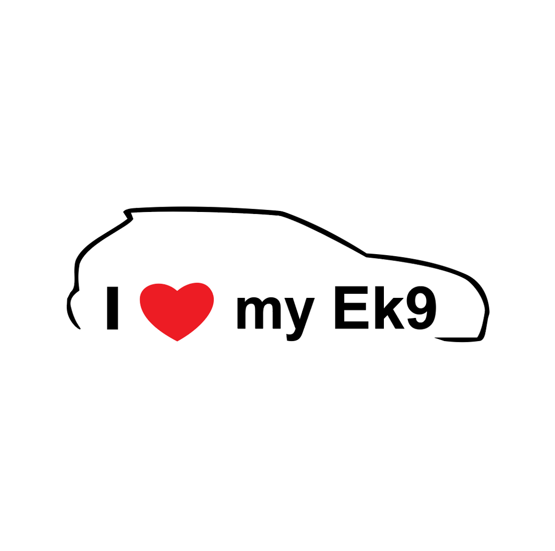 Sticker Auto - Honda I Love My EK9 diverse honda jdm