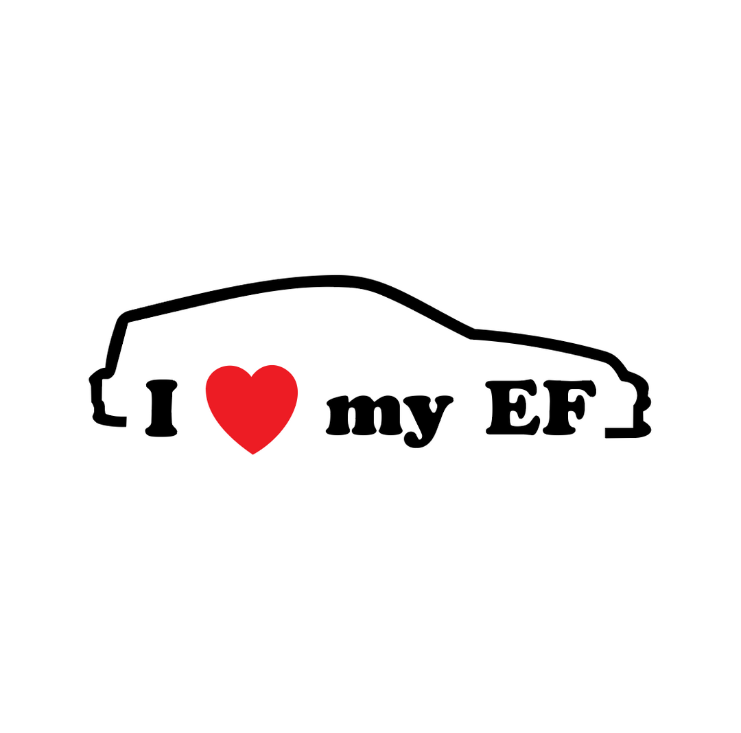 Sticker Auto - Honda I Love My EF diverse honda jdm