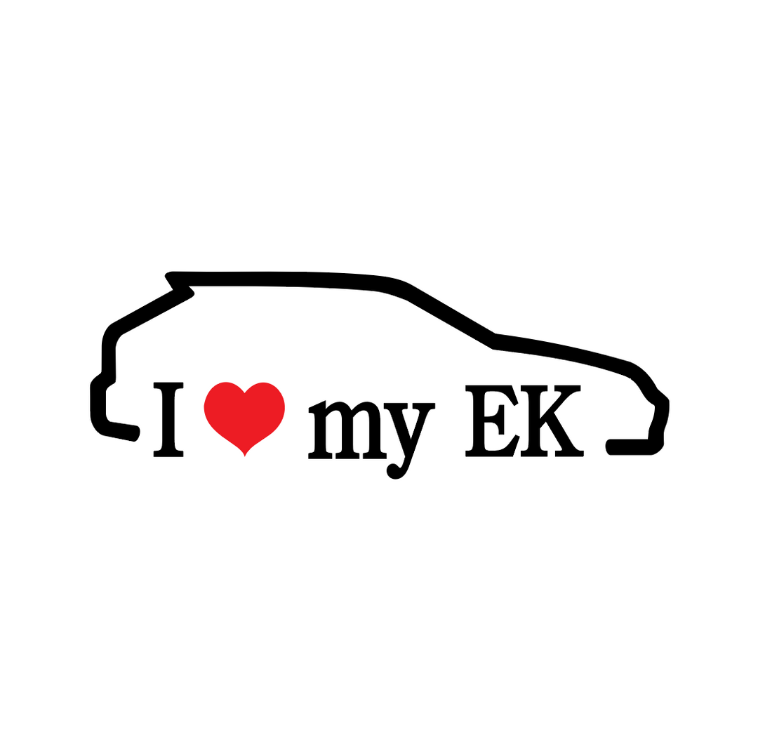 Sticker Auto - Honda I Love My EK diverse honda jdm