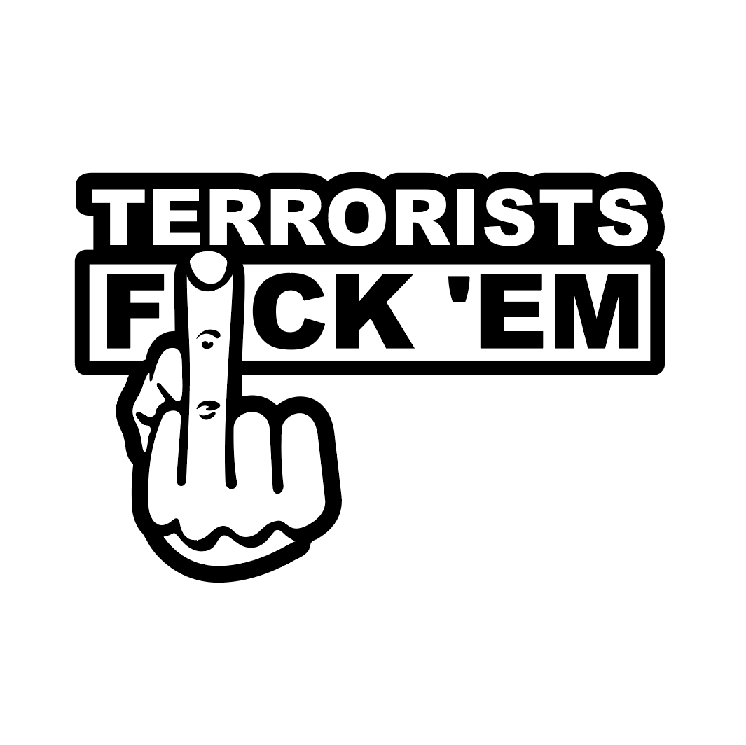 Sticker Auto - Terrorists FCK 'EM diverse funny turbo