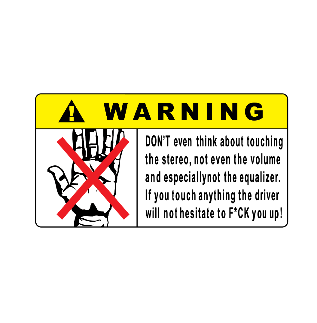 Sticker Auto - Warning Dont Touch diverse funny printate