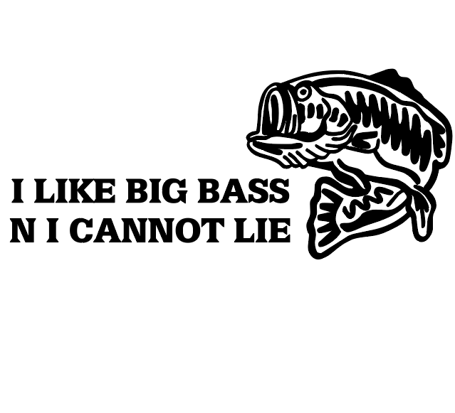 Sticker Auto - I Like Big Bass peste