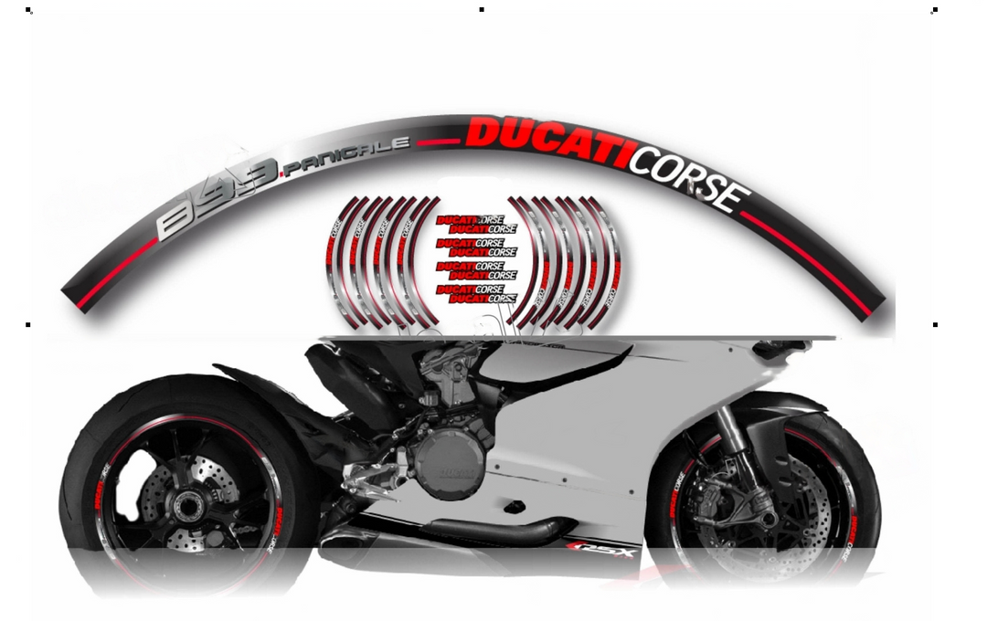 Stickere Moto - Autocolante Ducati 899 CORSE Jante ducatimoto moto