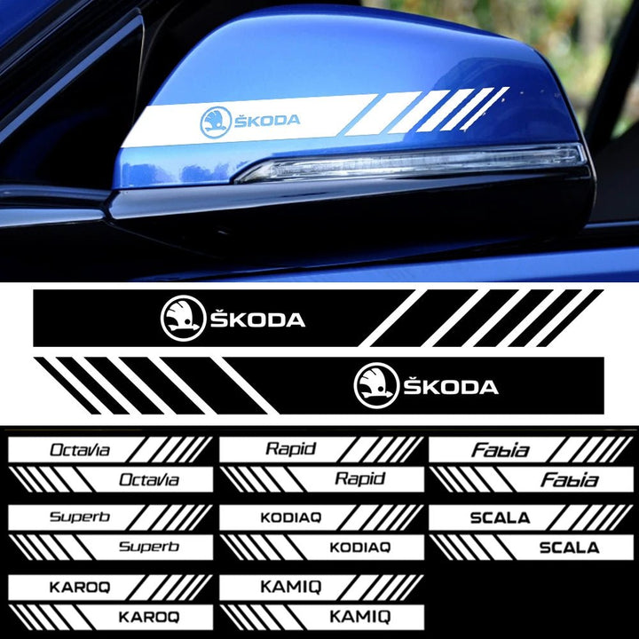 Set 2 x Sticker Auto Skoda - Oglinzi Banda diverse skoda