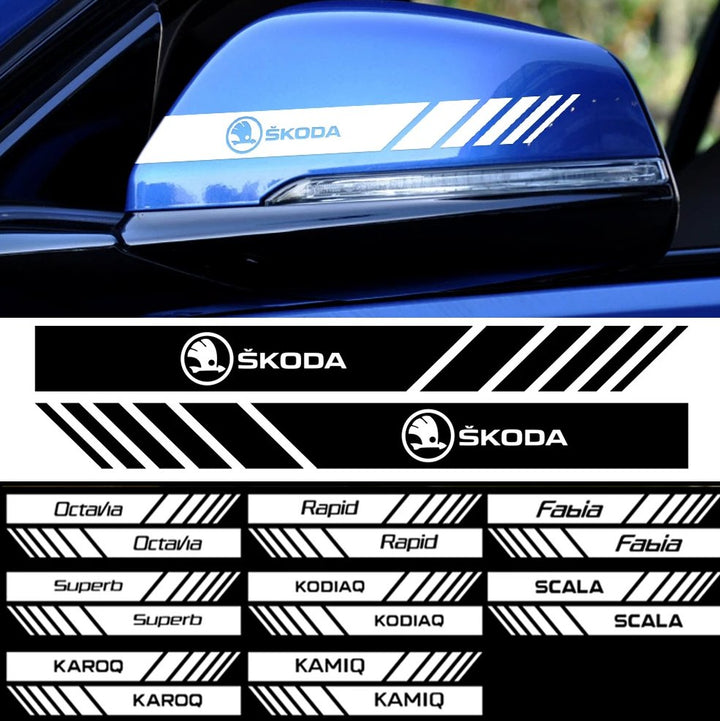 Set 2 x Sticker Auto Skoda - Rapid Oglinzi Banda diverse skoda