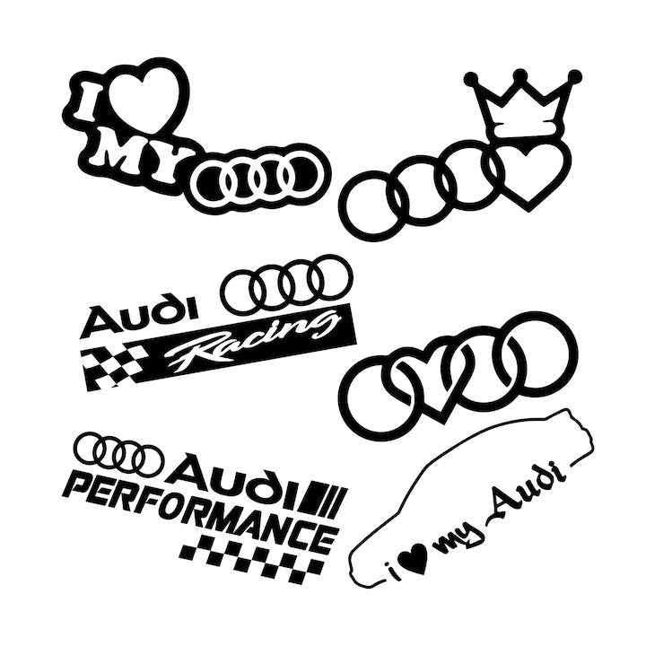 Set Stickere Auto Audi - 6 Stickere audi set