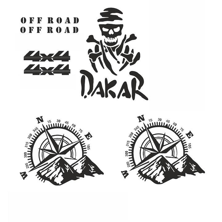 stickere auto Set Stickere Auto Off Road Dakar - 4x4