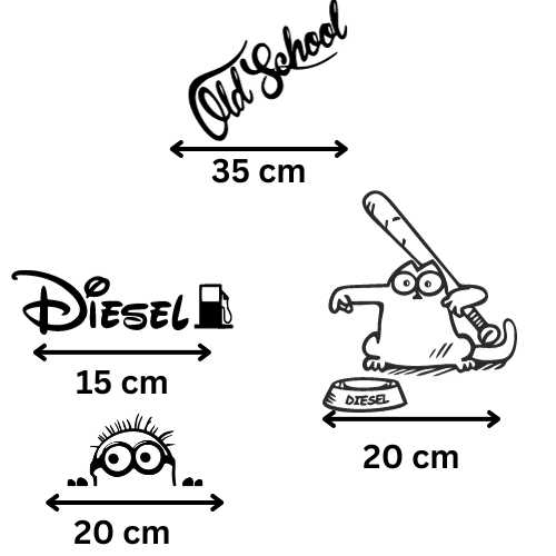 Set Stickere Auto - Old School , Diesel Disne, Rezervor Pisica Minion diverse set