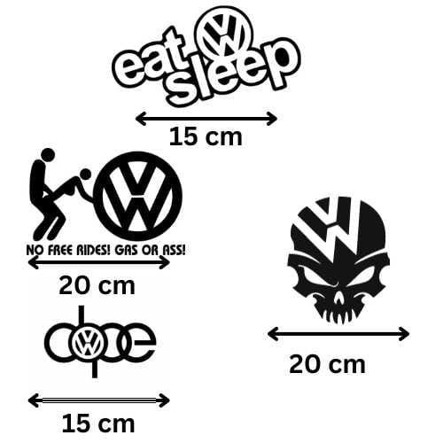 Set Stickere - Volkswagen 18+ diverse volkswagen