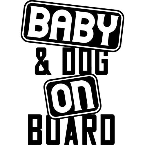 Sticker Auto Baby & Dog on Board baby-on-board diverse dog