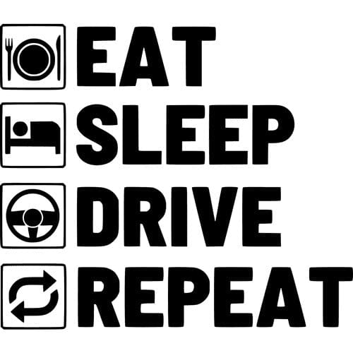 Sticker Auto Eat Sleep Drive Repeat diverse