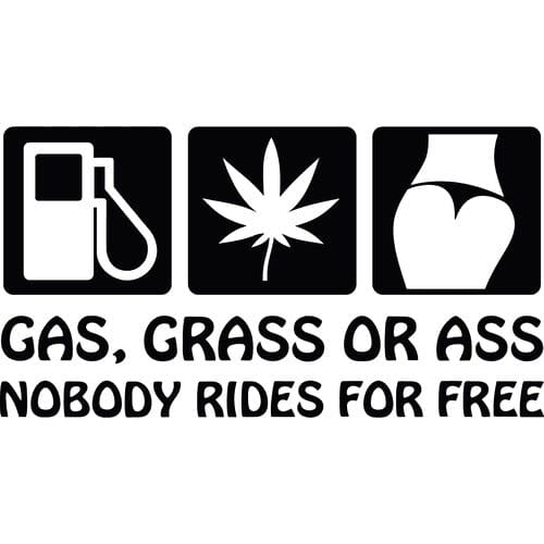 Sticker auto GAS, GRASS or ASS diverse