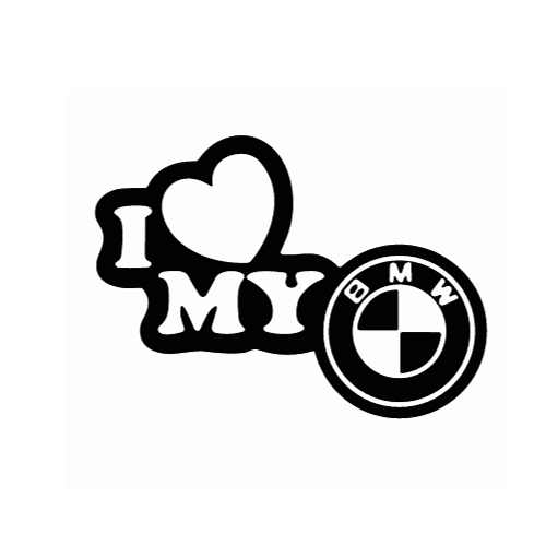 Sticker Auto I love My BMW baby-on-board bmw diverse