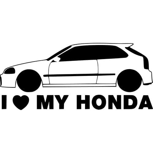 Sticker Auto I Love My Honda diverse honda