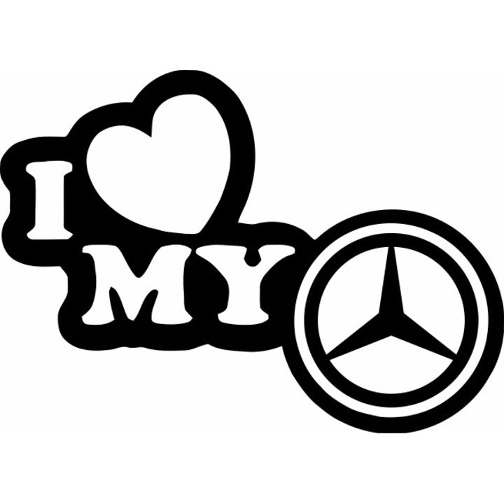 Sticker Auto I Love My Mercedes diverse mercedes