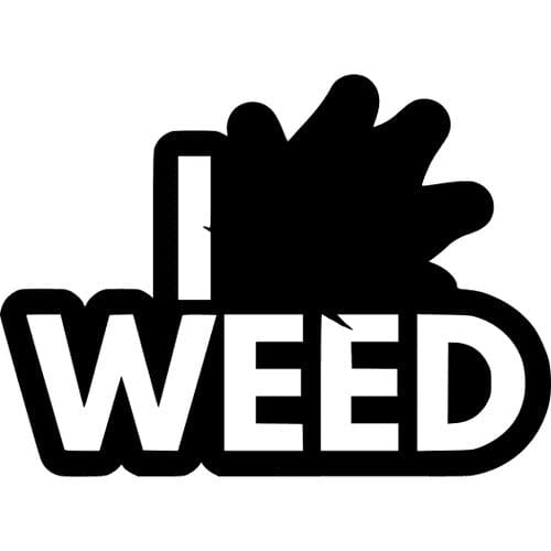 Sticker Auto I Love Weed diverse weed