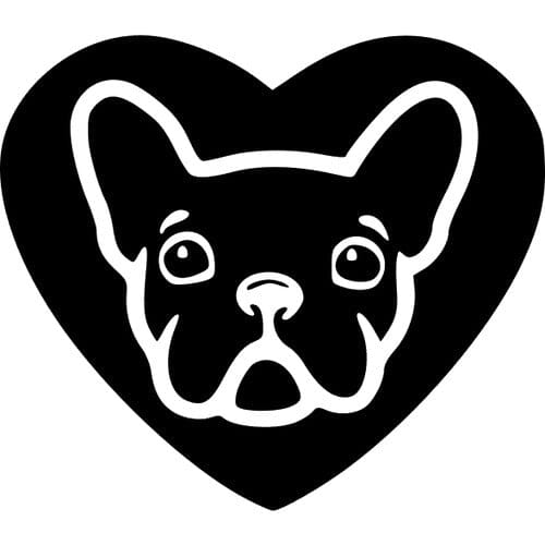 Sticker Auto Inima Bulldog diverse dog