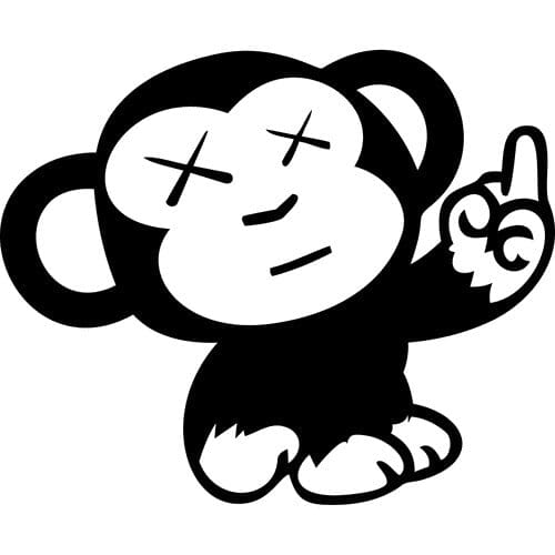 Sticker auto: Monkey Middle Finger diverse fuck you middlefinger