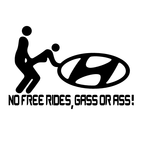 Sticker Auto No Free Rides Hyundai circuite diverse hyundai