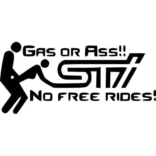 Sticker Auto No Free Rides STI 18+ diverse STI