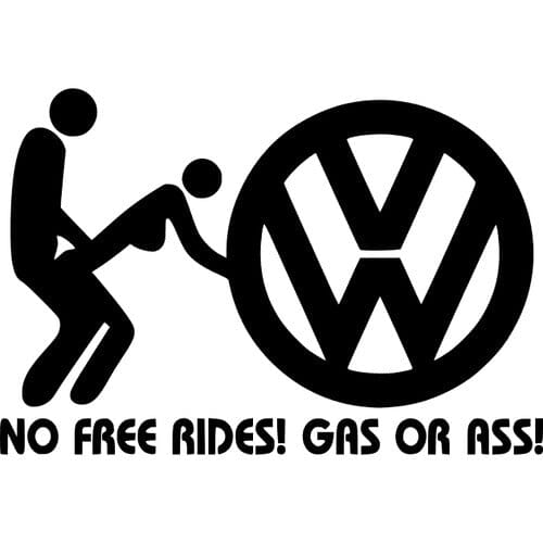 Sticker Auto No Free Rides Volkswagen - VW 18+ diverse volkswagen