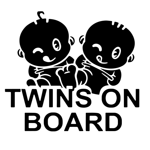 Sticker Auto Twins On Board baby-on-board diverse dog