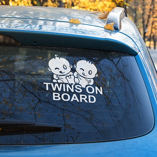 Sticker Auto Twins On Board baby-on-board diverse dog