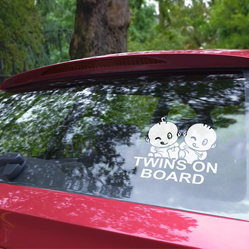 Sticker Auto Twins On Board baby-on-board diverse dog