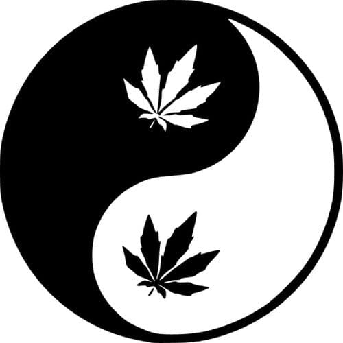 Sticker Auto Yin Yang Weed diverse weed