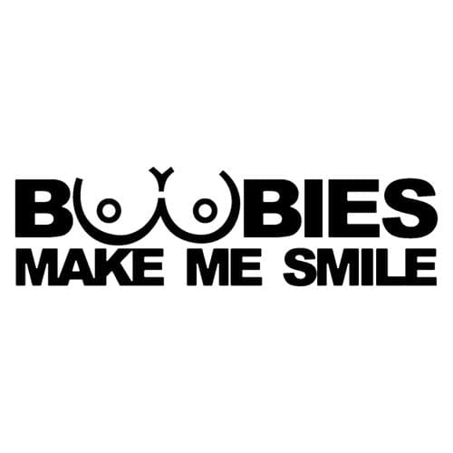 Sticker Auto Boobies Make Me Smile
