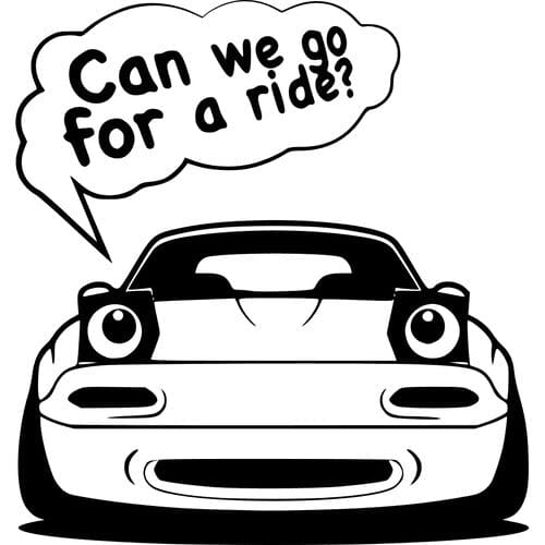 Sticker Auto Can We Go For A Ride - Mazda