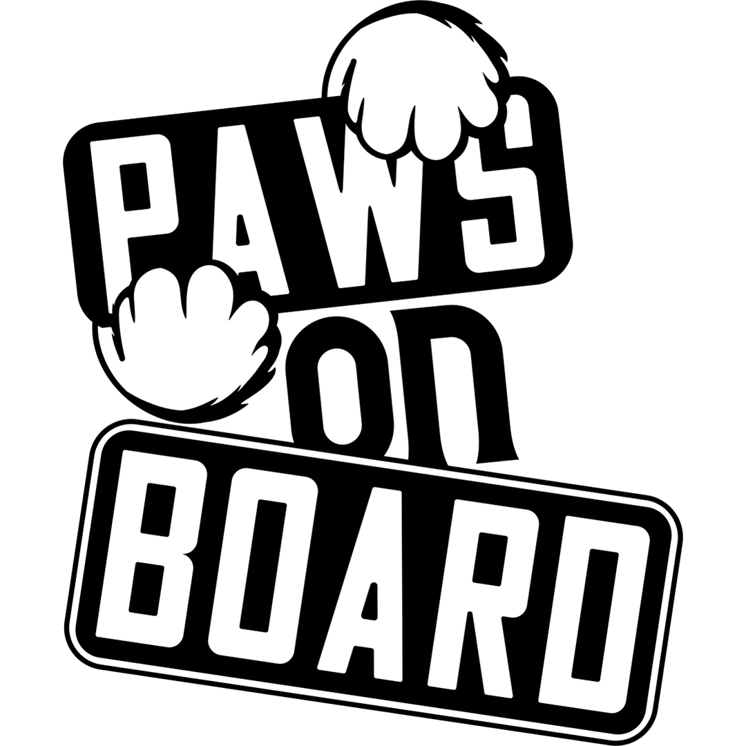 Sticker Auto Paws On Board diverse dog