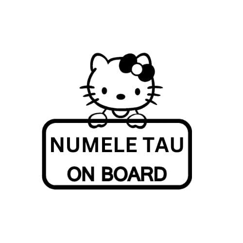Sticker Auto Personlizat Hello Kitty